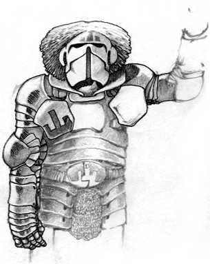 Sketch of a futuristic knight